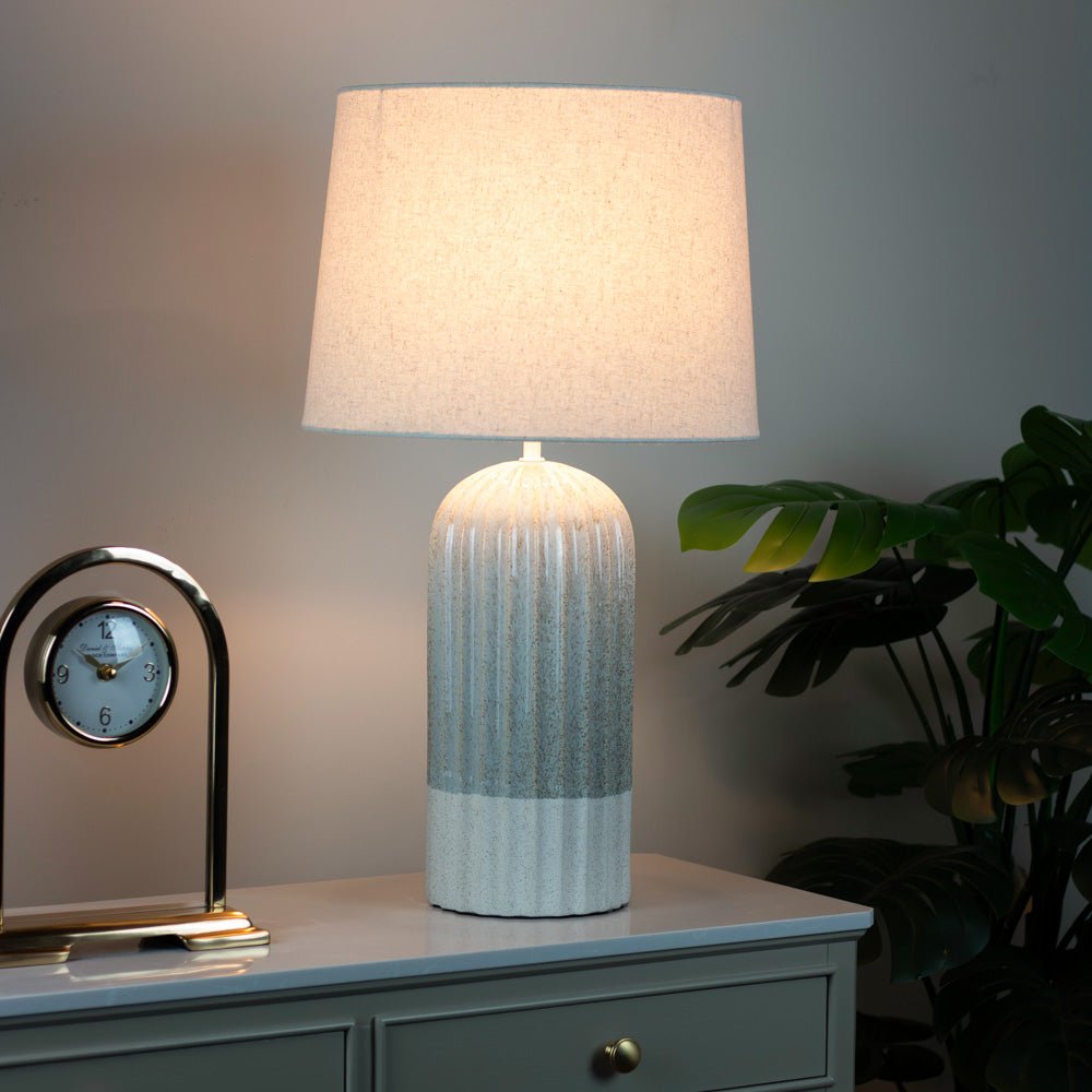 Presley Ceramic Table Lamp - Ridged 64cm - STANDARD/FLOOR LAMPS - Beattys of Loughrea