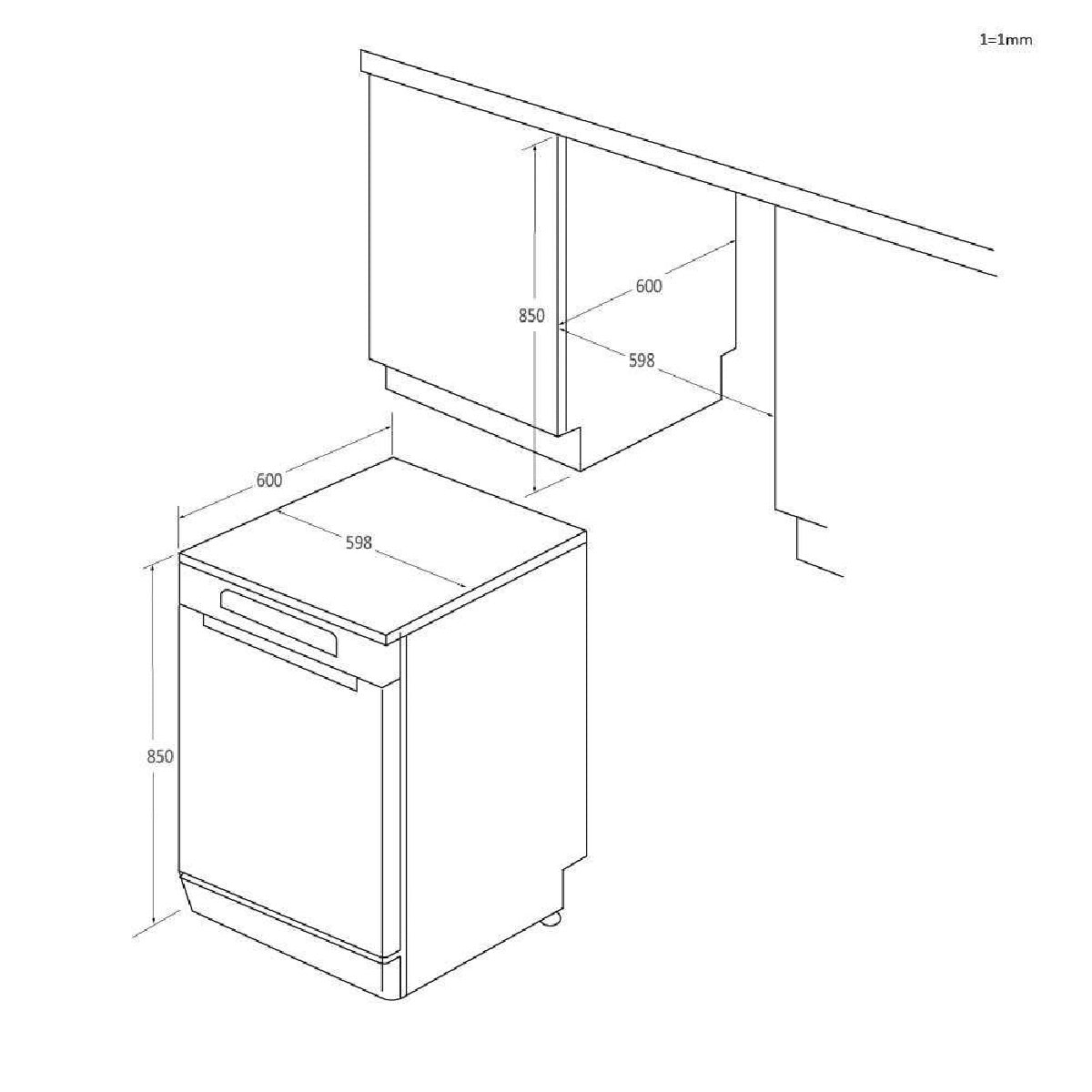 HOOVER HFP4C7E0A-80 GRAPHITE FREESTANDING DISHWASHER 15PL C HFP4C7E0A-80