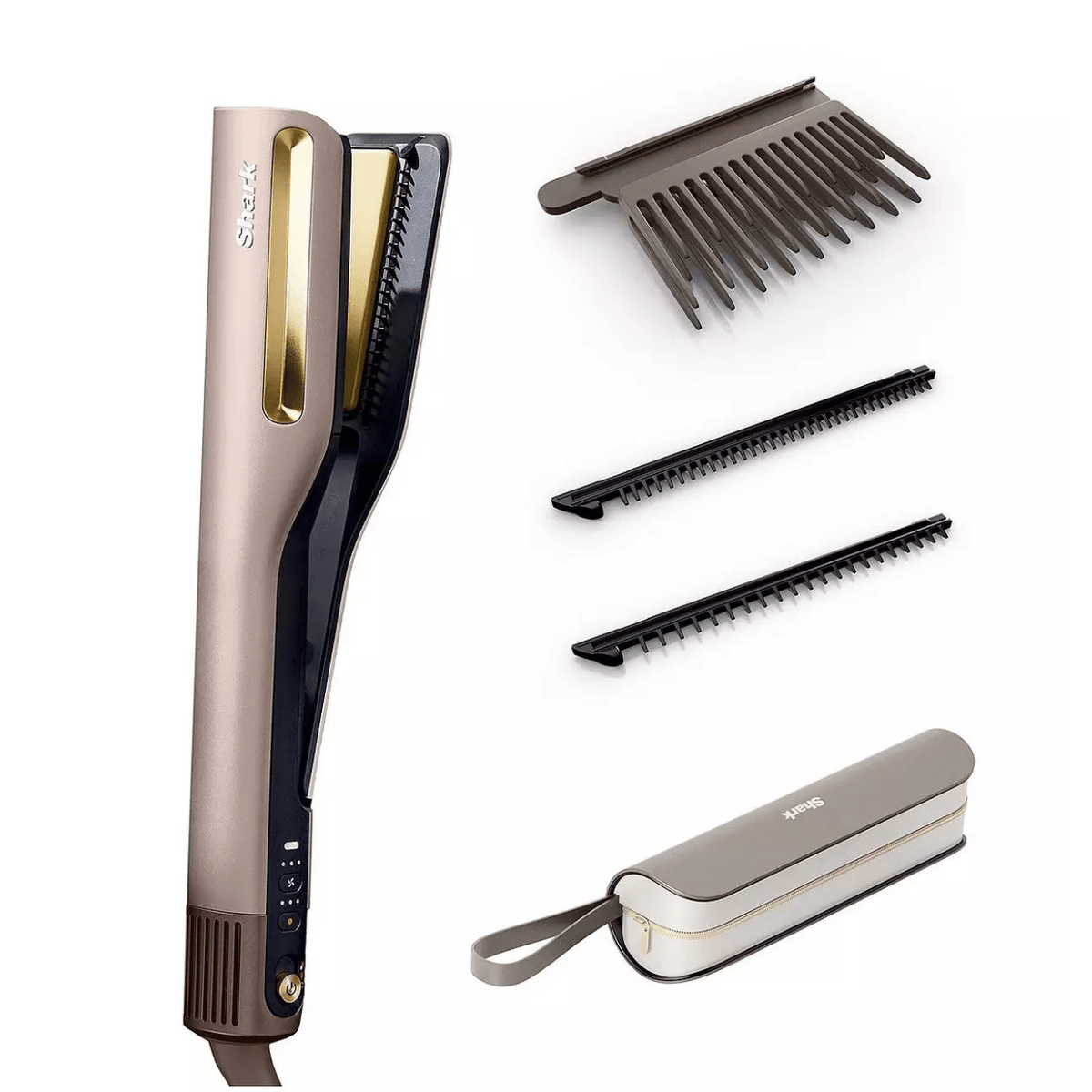 Shark SilkiPro Straight Hair Straightener and Dryer, Mocha Silver HT401UKSL - CURLERS/CRIMPERS/STRAIGHTENERS - Beattys of Loughrea