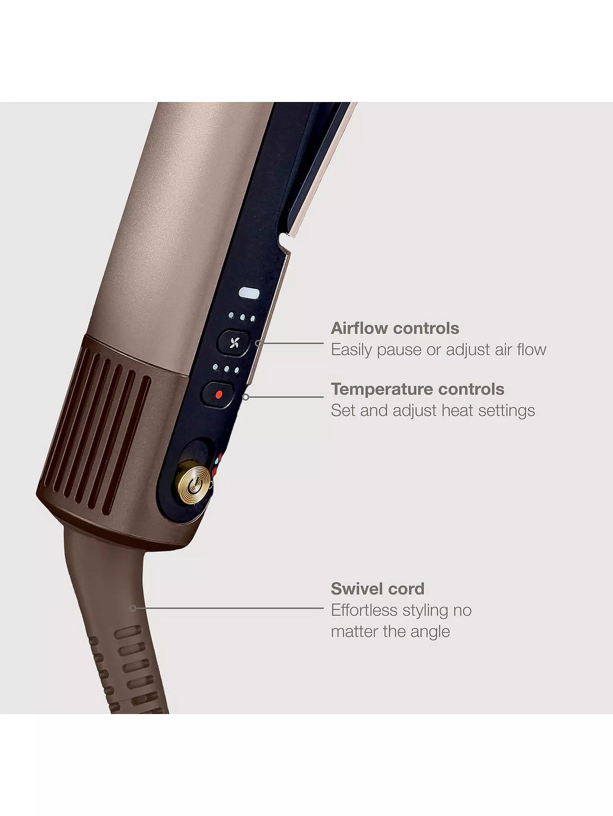 Shark SilkiPro Straight Hair Straightener and Dryer, Mocha Silver HT401UKSL
