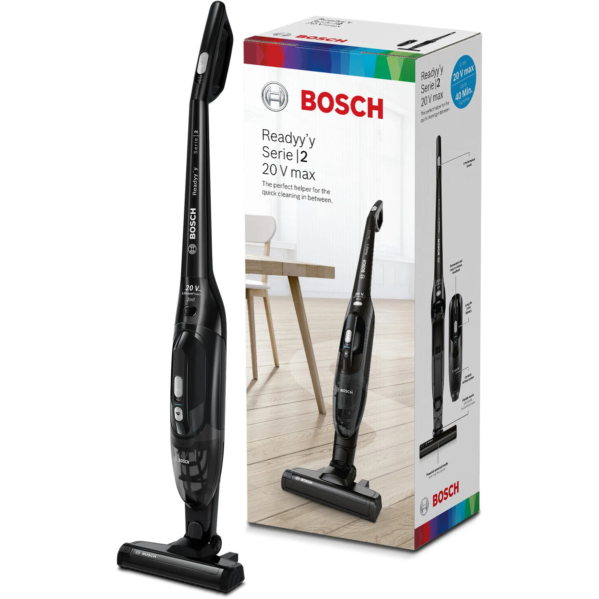 Bosch Readyy'y Series 2 Cordless Vacuum, Black | BCHF220GB - VACUUM CLEANER NOT ROBOT - Beattys of Loughrea