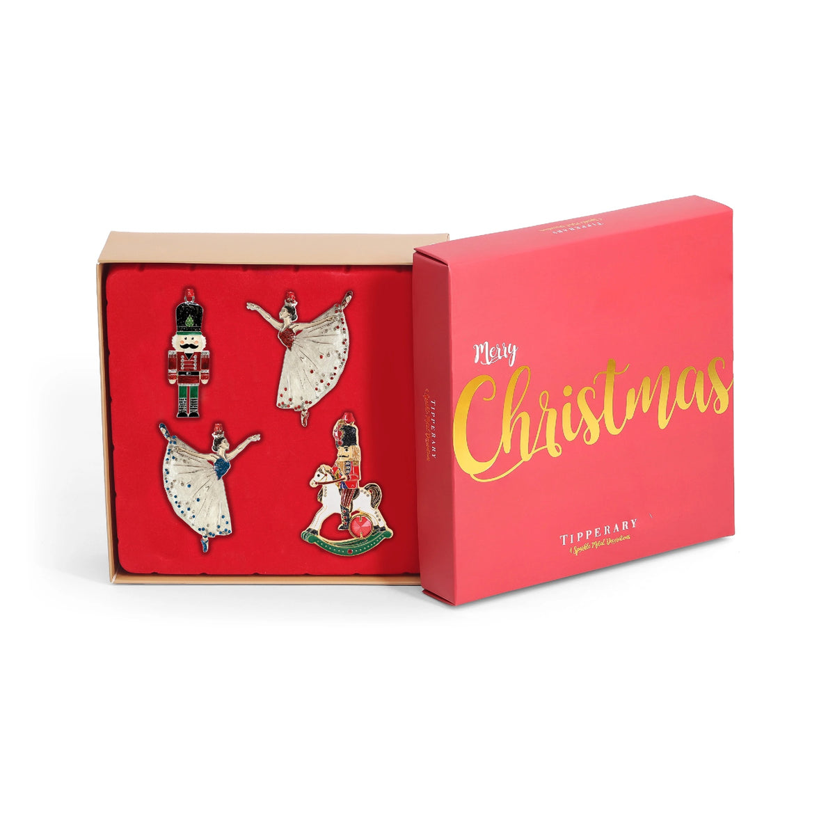 Tipperary Crystal Sparkle Nutcracker Hanging Decorations, Set of 4 - XMAS HANGING DECOS - Beattys of Loughrea
