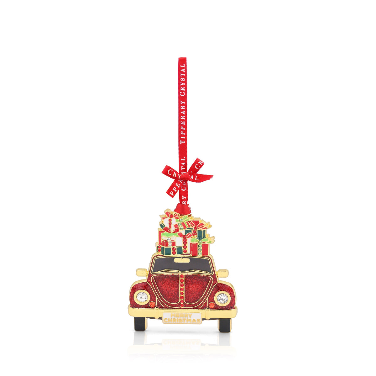 Tipperary Crystal Sparkle Merry Christmas Hanging Decorations, Set of 4 - XMAS HANGING DECOS - Beattys of Loughrea