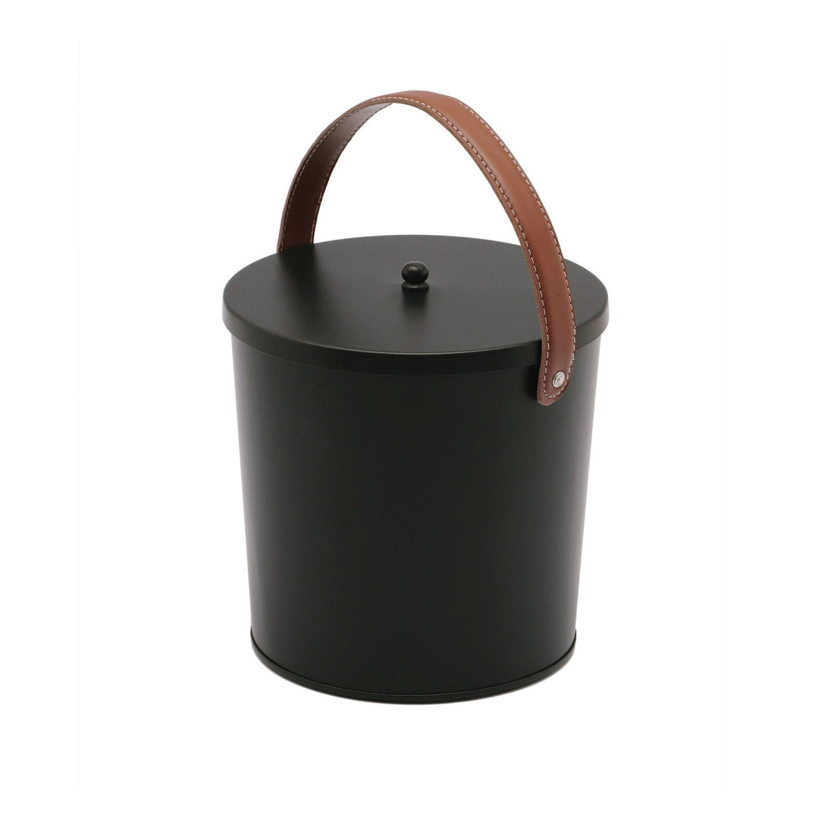 Devielle 25cm Ash Bucket with Lid & Leather Handle