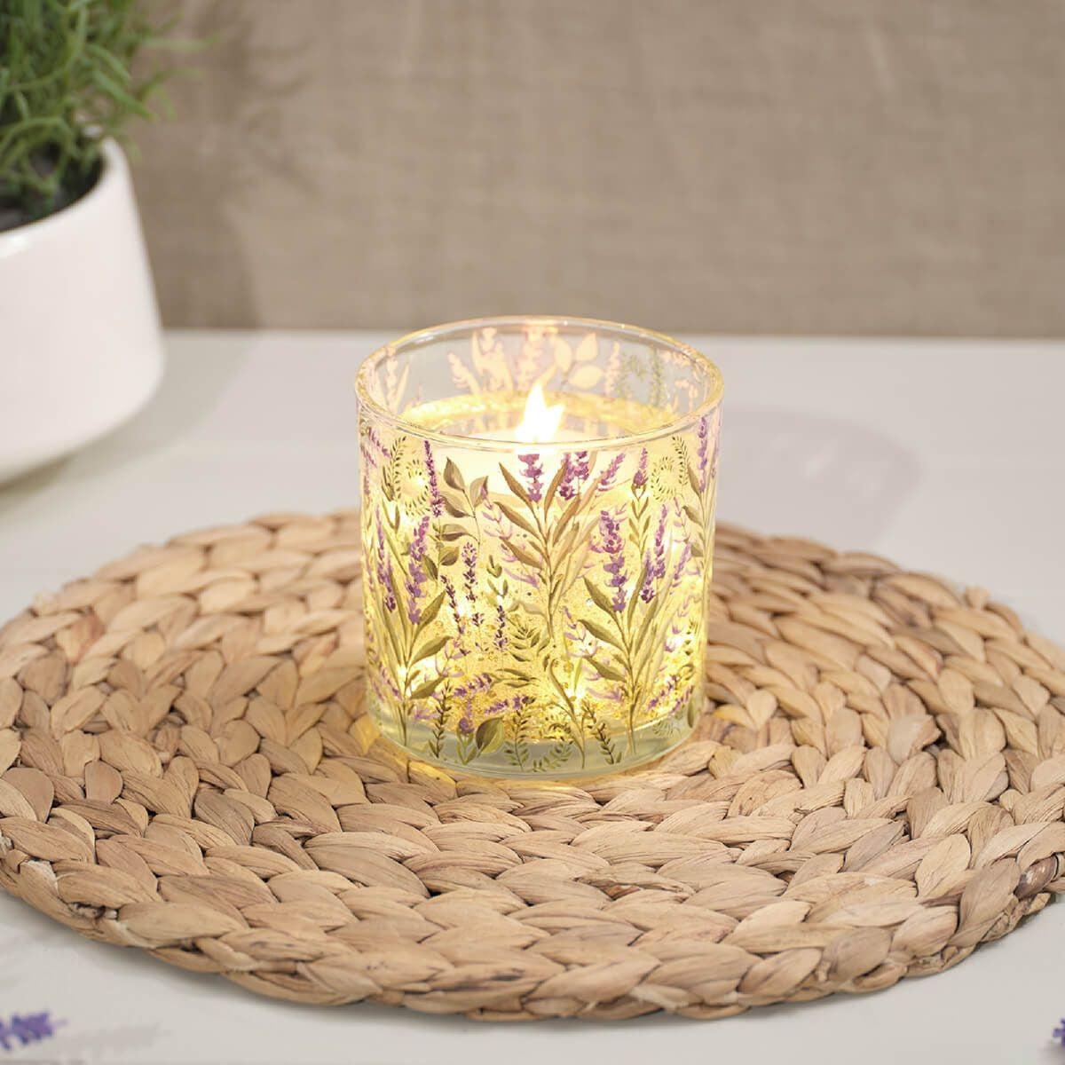 R13 LAVENDER LED LIGHT UP CANDLE 160G UNSCENTED AND 200G GEL WAX 2LA100