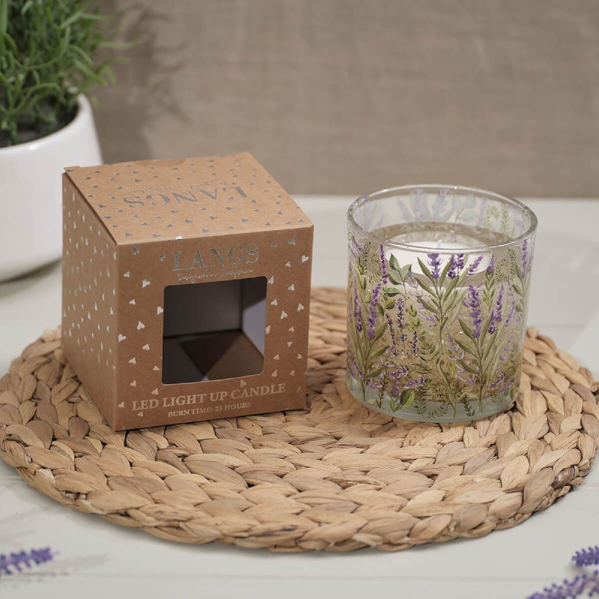 R13 LAVENDER LED LIGHT UP CANDLE 160G UNSCENTED AND 200G GEL WAX 2LA100