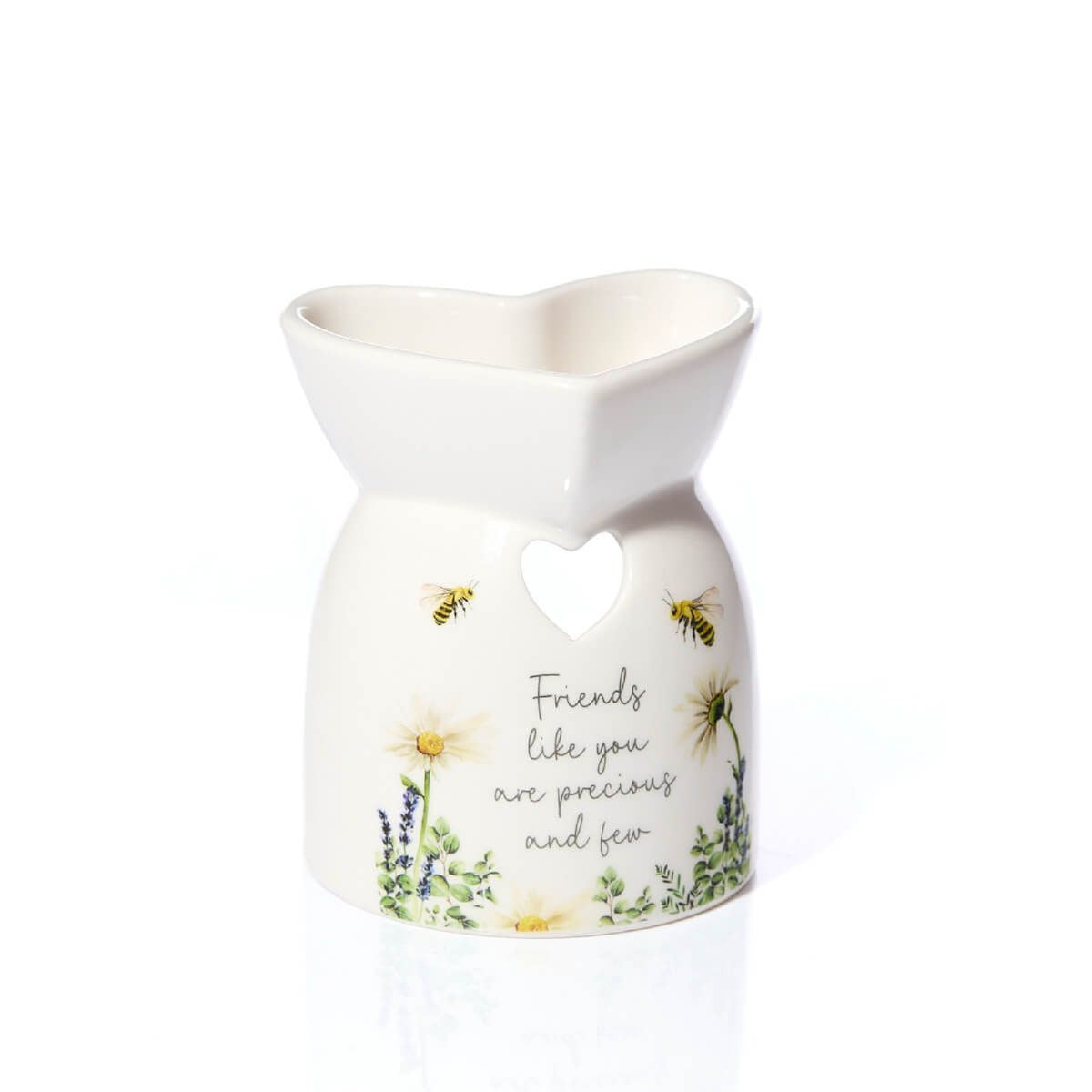 R13 FLORAL CERAMIC HEART SHAPED FRIENDS LIKE YOU BURNER 7FD103