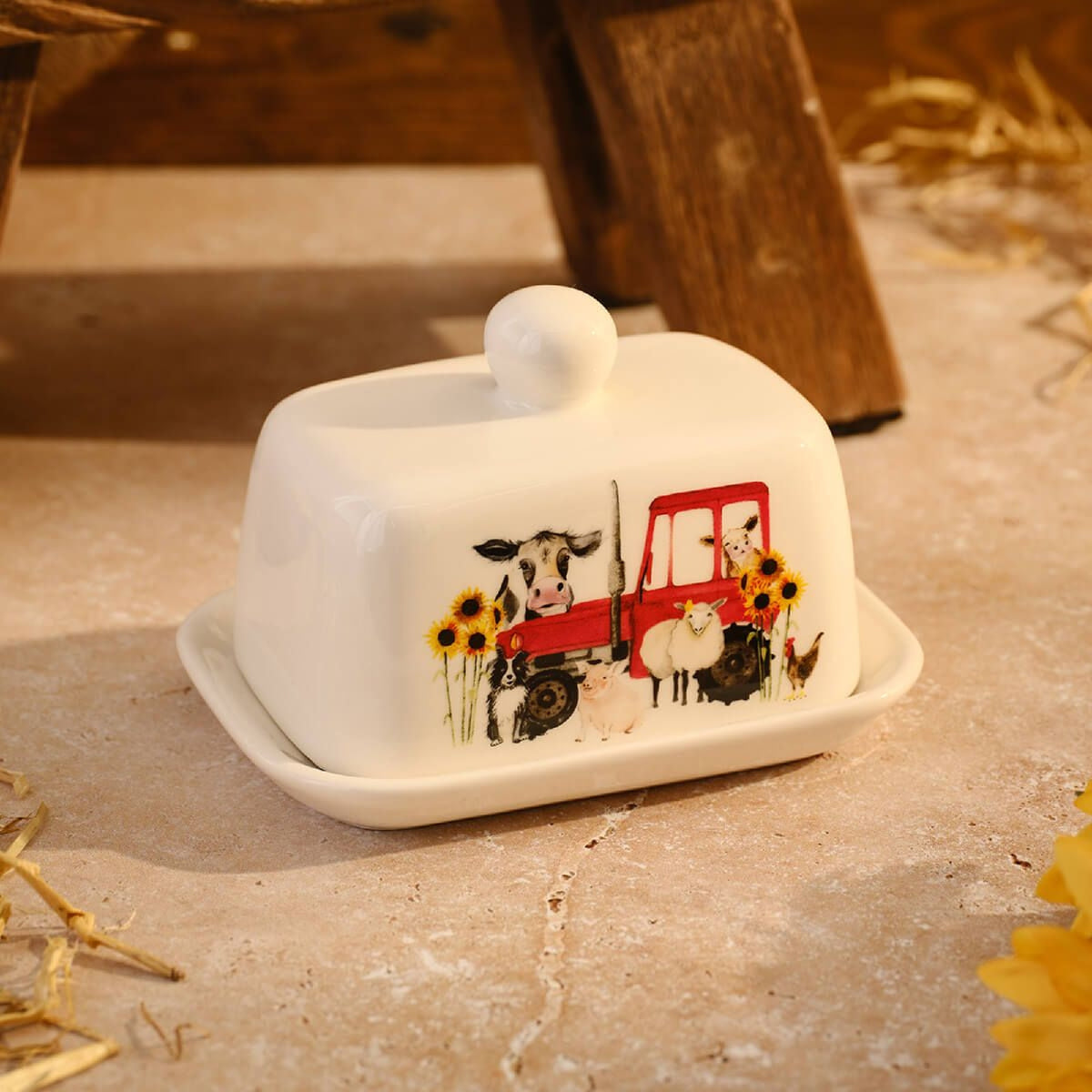 R13 RURAL FARM CERAMIC BUTTER DISH 7RU102