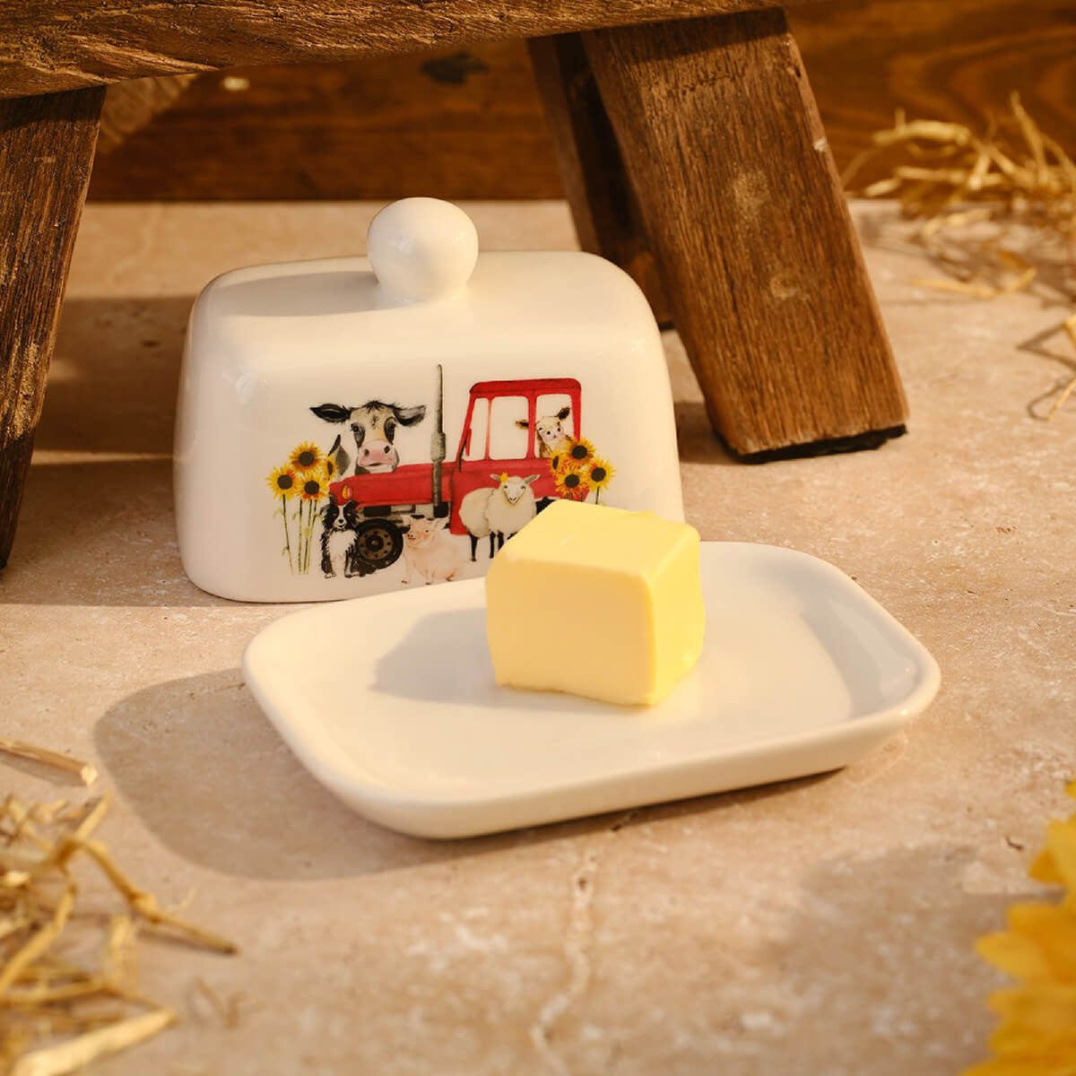 R13 RURAL FARM CERAMIC BUTTER DISH 7RU102