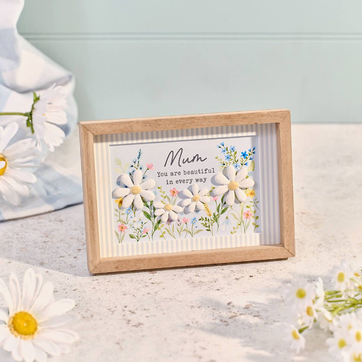 R13 GARDEN IMPRESSIONS WOOD FRAMED MUM SENTIMENT EASEL PLAQUE 8GI111