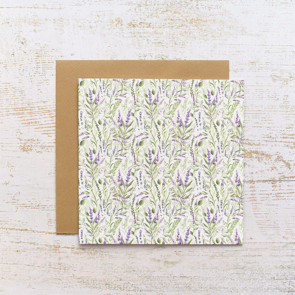 R13 LAVENDER ALL OVER PRINT CARD 4LA108