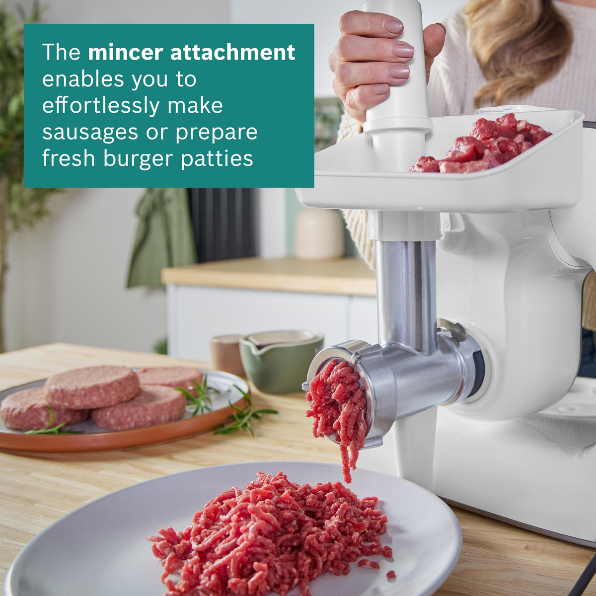 Bosch MUM5 Stand Mixer with Integrated Scales, 1000W, White | MUM5XW40G - FOOD PROCESSORS - Beattys of Loughrea