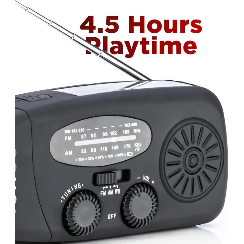 Ionos Almere Emergency Wind Up and Solar Radio with LED Torch