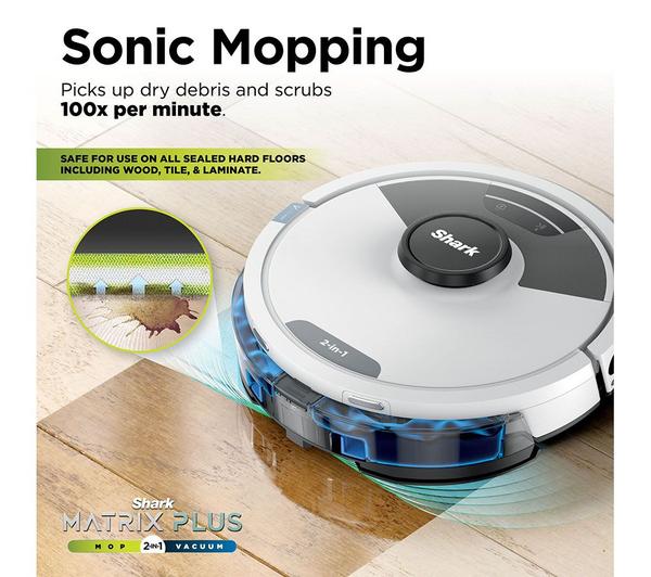 Shark Matrix Plus 2 - in - 1 Robot Vacuum & Mop White | RV2620WDUKWH - ROBOT VACUUM CLEANER - Beattys of Loughrea