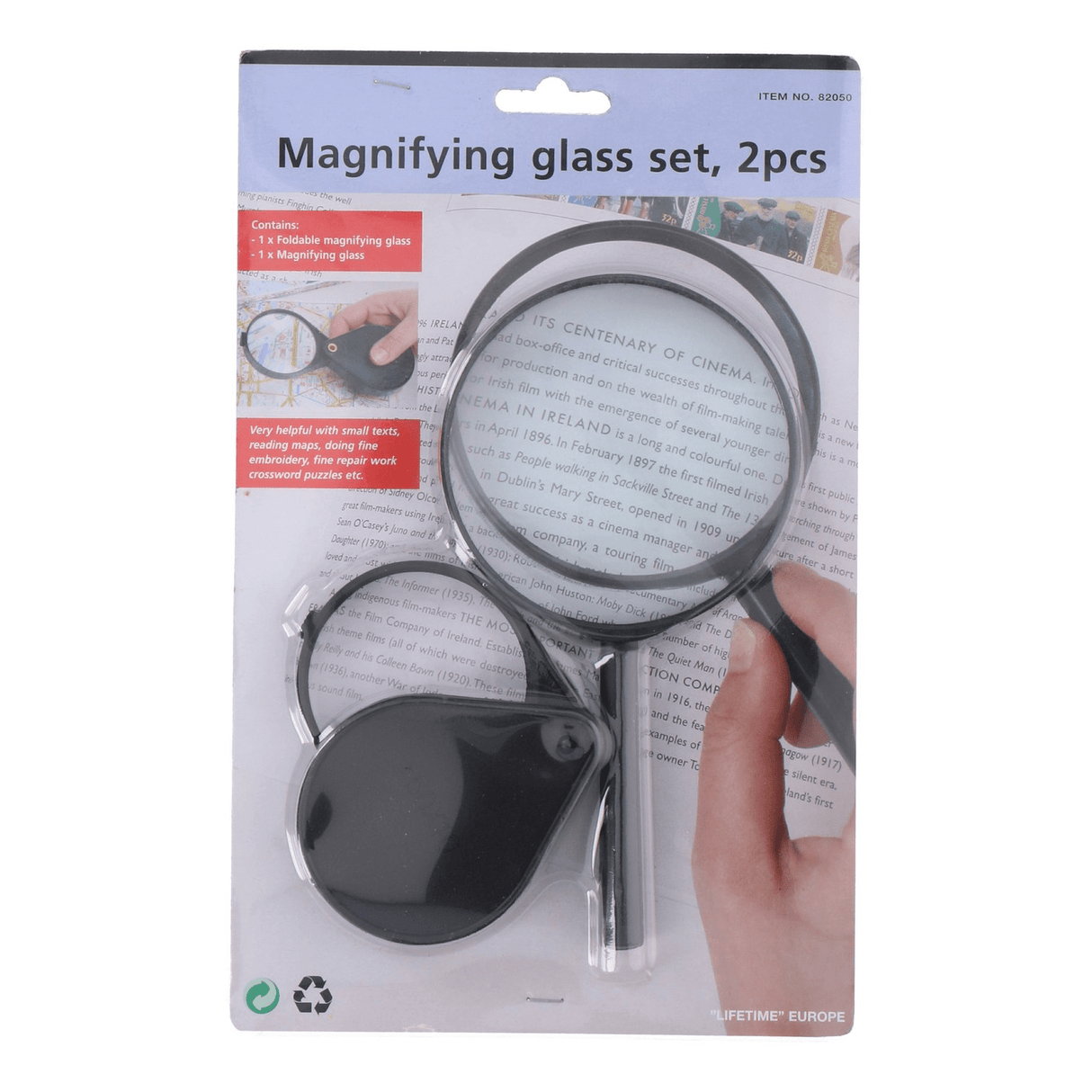 Magnifying Glass Set With Handle And Folding Lens 2 Piece - ART & CRAFT/MAGIC/AIRFIX - Beattys of Loughrea