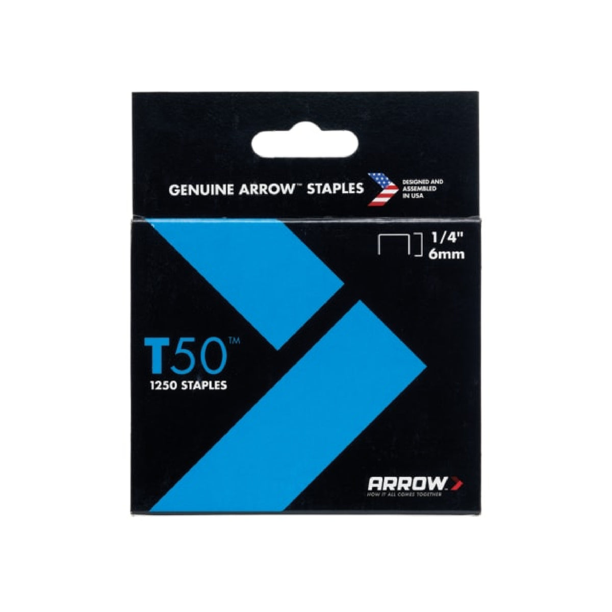 Arrow T50 Staples 6mm (1/4in), Pack of 1250