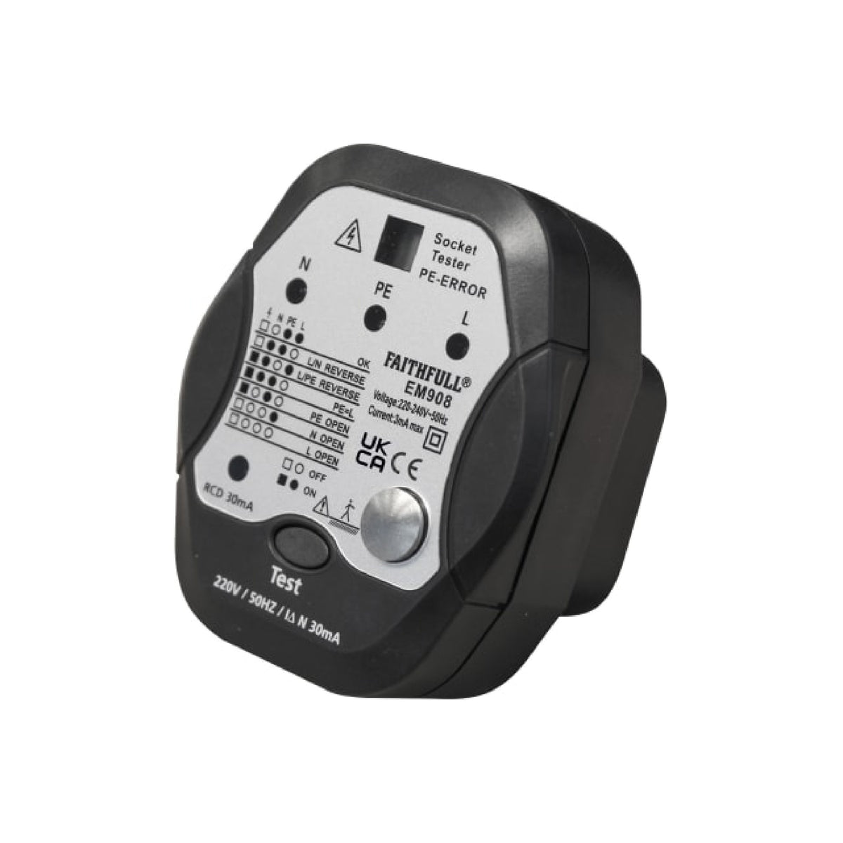 Faithfull Socket Polarity Tester with RCD Test