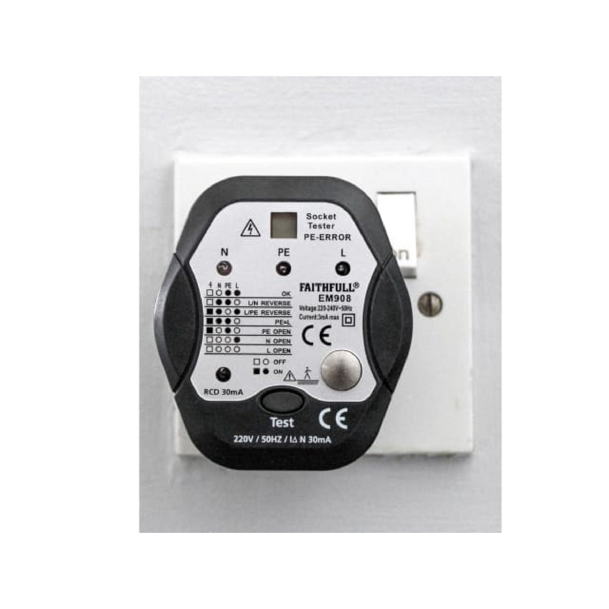 Faithfull Socket Polarity Tester with RCD Test