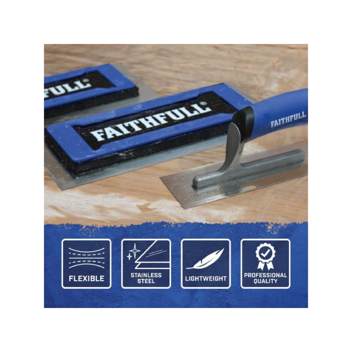 Faithfull Flexifit Trowel Blade, Stainless Steel - 405mm (16in)