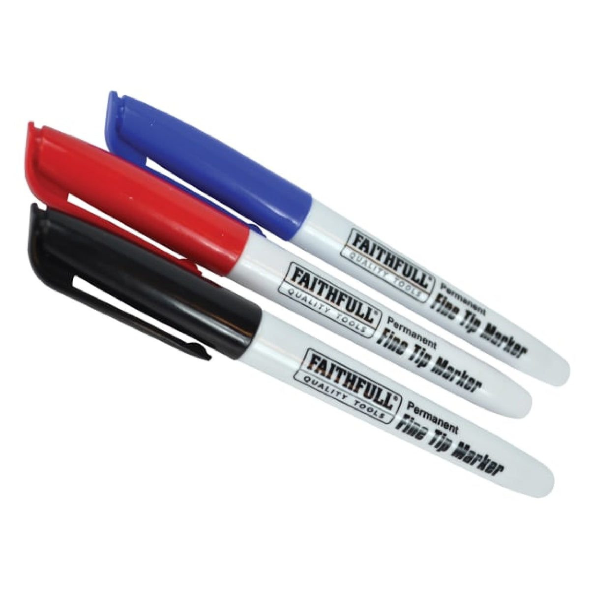 Faithfull Fibre Tip Marker Pen, Mixed - Pack of 3 - CHALK LINES/ CARPENTERS PENCIL - Beattys of Loughrea