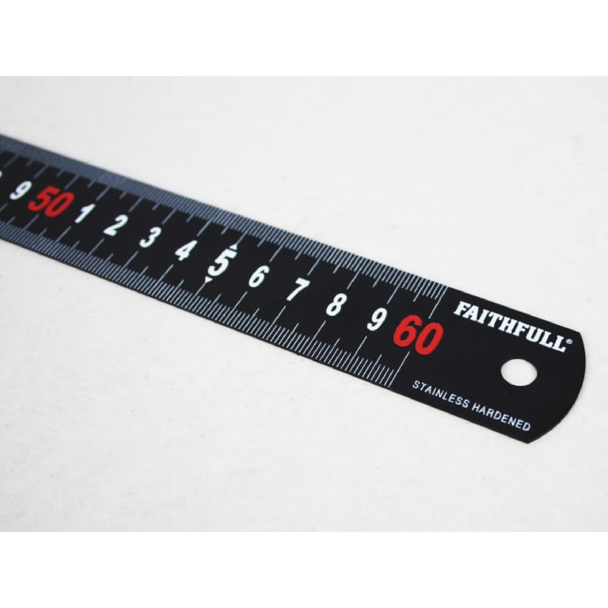 Faithfull Matt Black Stainless Steel Measuring Rule, 600mm