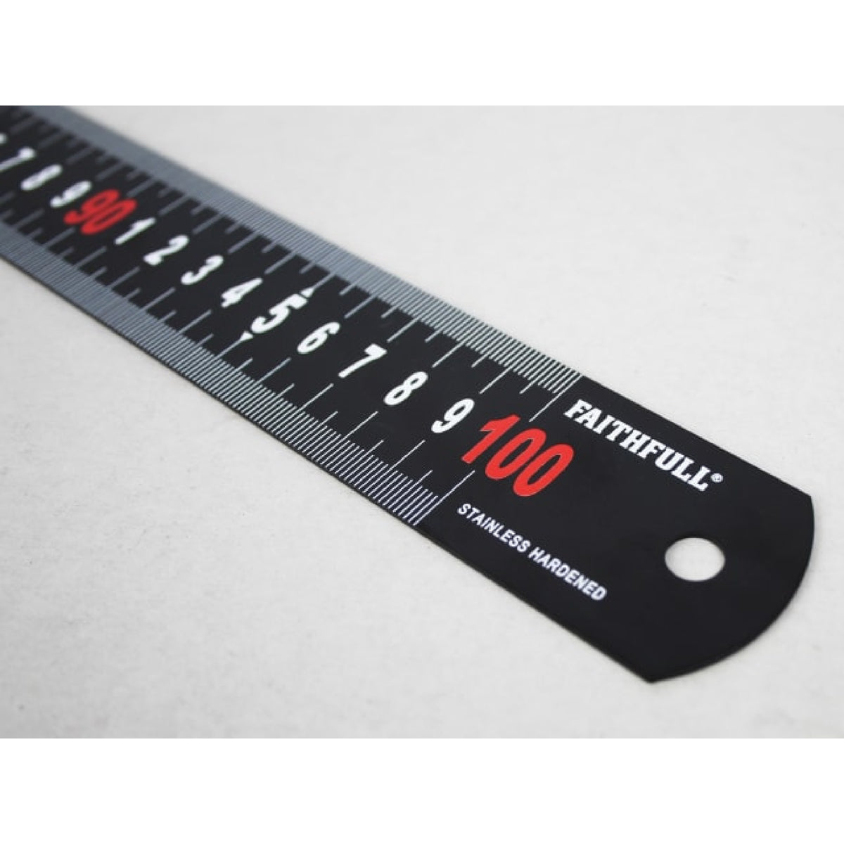 Faithfull Matt Black Stainless Steel Measuring Rule, 1000mm