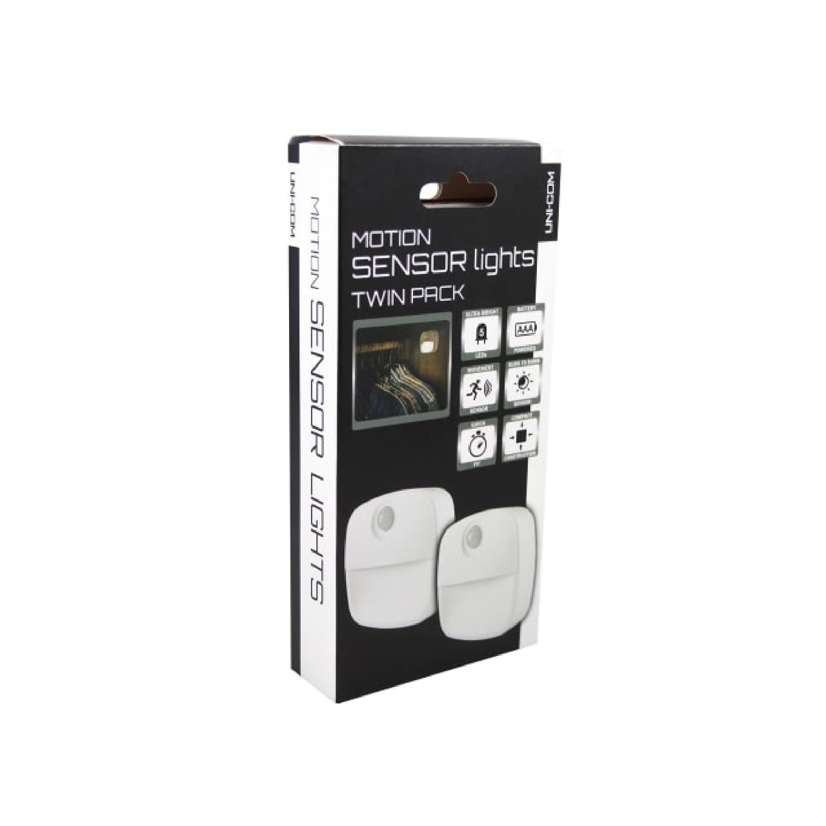 Uni-Com Motion Sensor Lights, Twin Pack