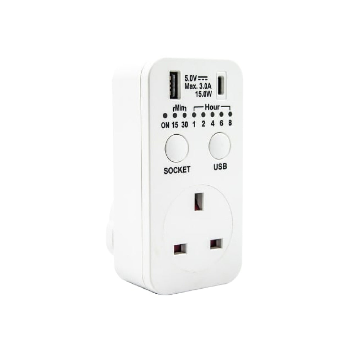 Uni-Com Countdown Timer Socket with USB-A and USB-C