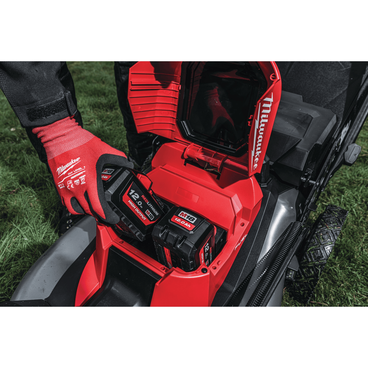 Milwaukee M18 F2LM53 - 122 FUEL™ Dual Battery 53cm Self - Propelled Lawn Mower with 2 x 12.0 Ah Batteries & Charger - LAWNMOWERS - Beattys of Loughrea