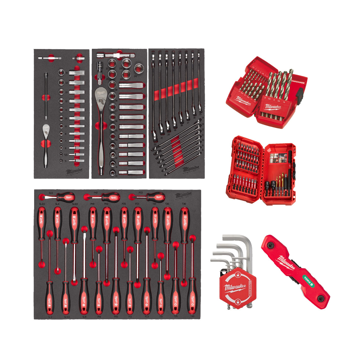 Milwaukee Master Foam Insert Set Universal 170pc 4932499473 - SDS BITS - Beattys of Loughrea