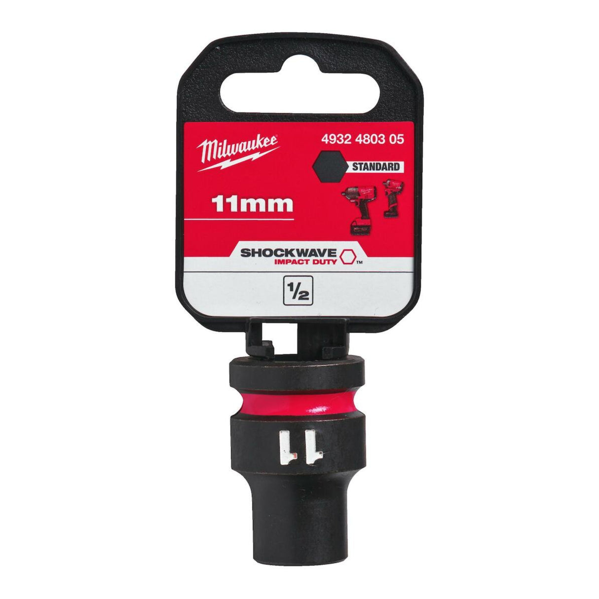 Milwaukee Shockwave Impact Socket 1/2" Drive 11mm Standard 4932480305 - SOCKETS - SINGLE, NOT SETS - Beattys of Loughrea