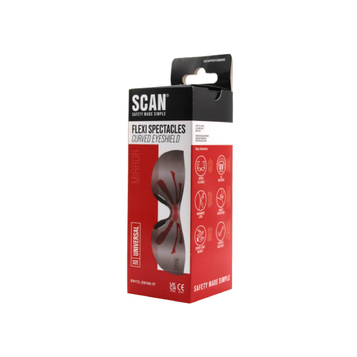 Scan Flexi Safety Spectacles, Mirror Lens