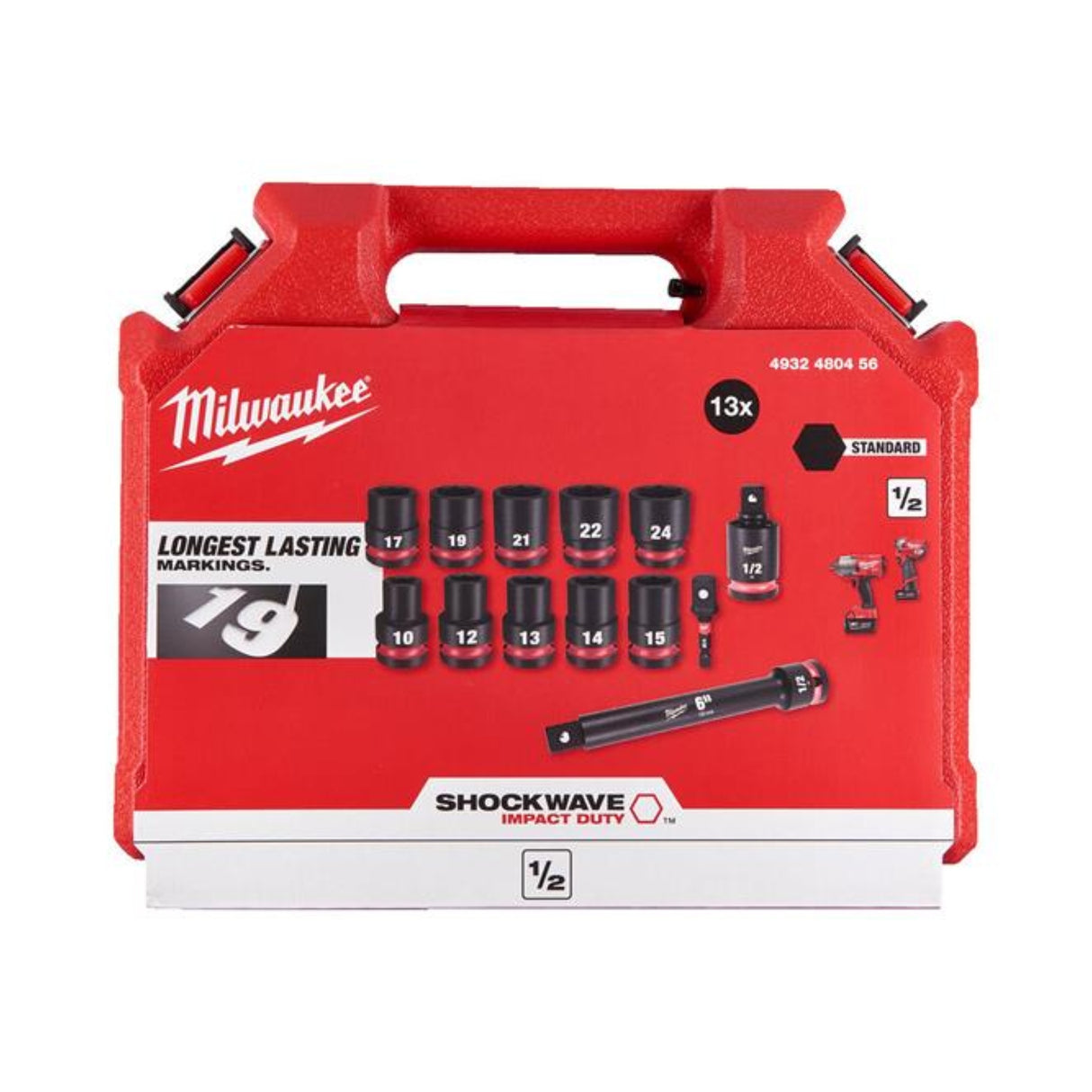 Milwaukee Hex Socket Set 1/2" 13pc 4932480456 - TOOL SETS/ SOCKET SETS - Beattys of Loughrea