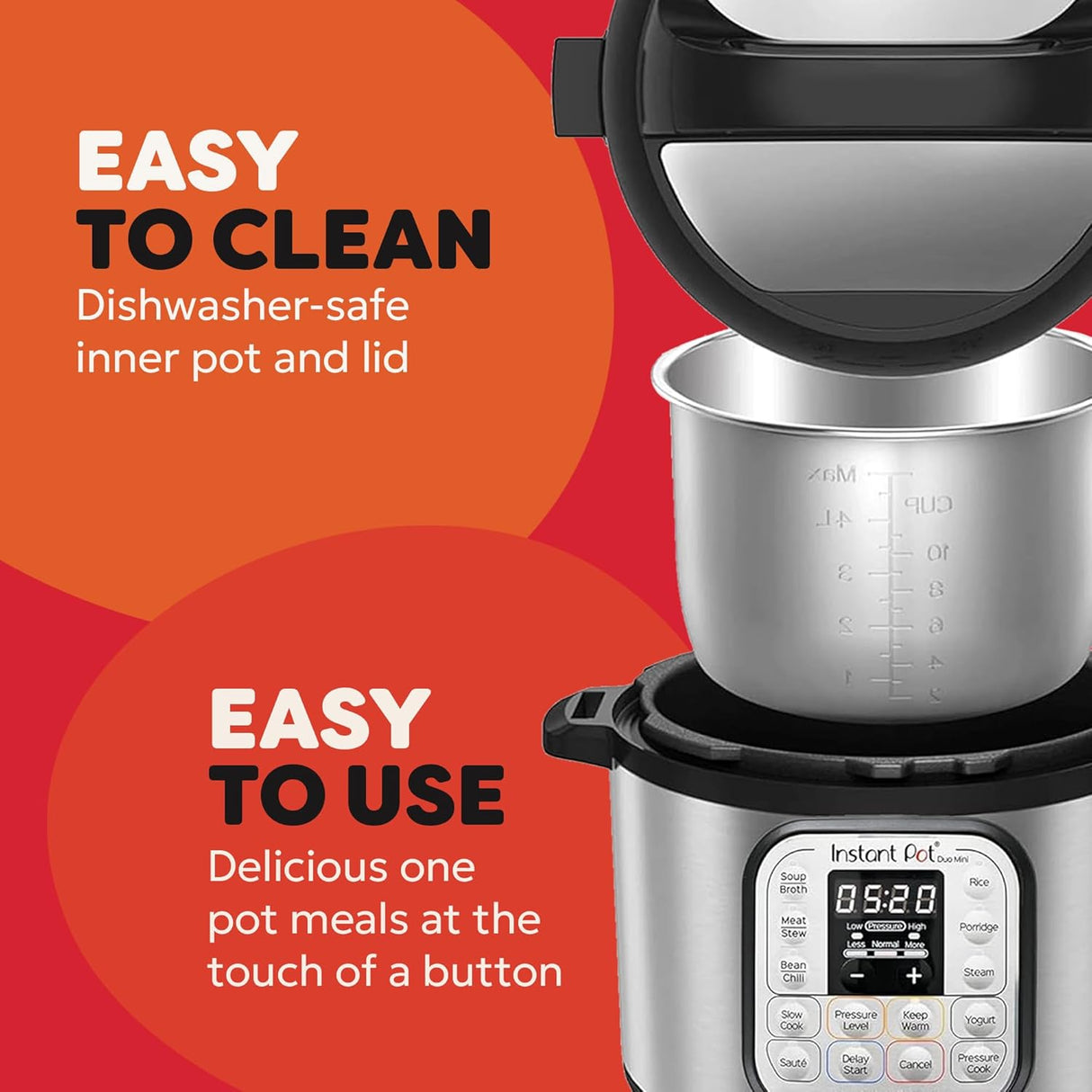 Instant Pot Duo Mini 3L 7 - in - 1 Electric Pressure Cooker Black/Silver - FOOD STEAMER RICE COOKER SLOW COOKER - Beattys of Loughrea