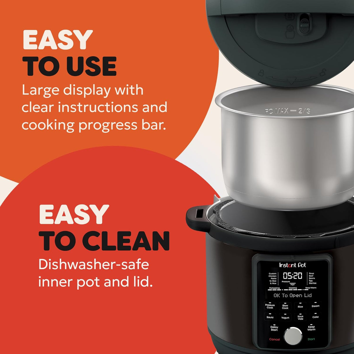 Instant Pot WhisperQuiet 9in1 MultiCooker 66L Smart Pressure Cooker - FOOD STEAMER RICE COOKER SLOW COOKER - Beattys of Loughrea