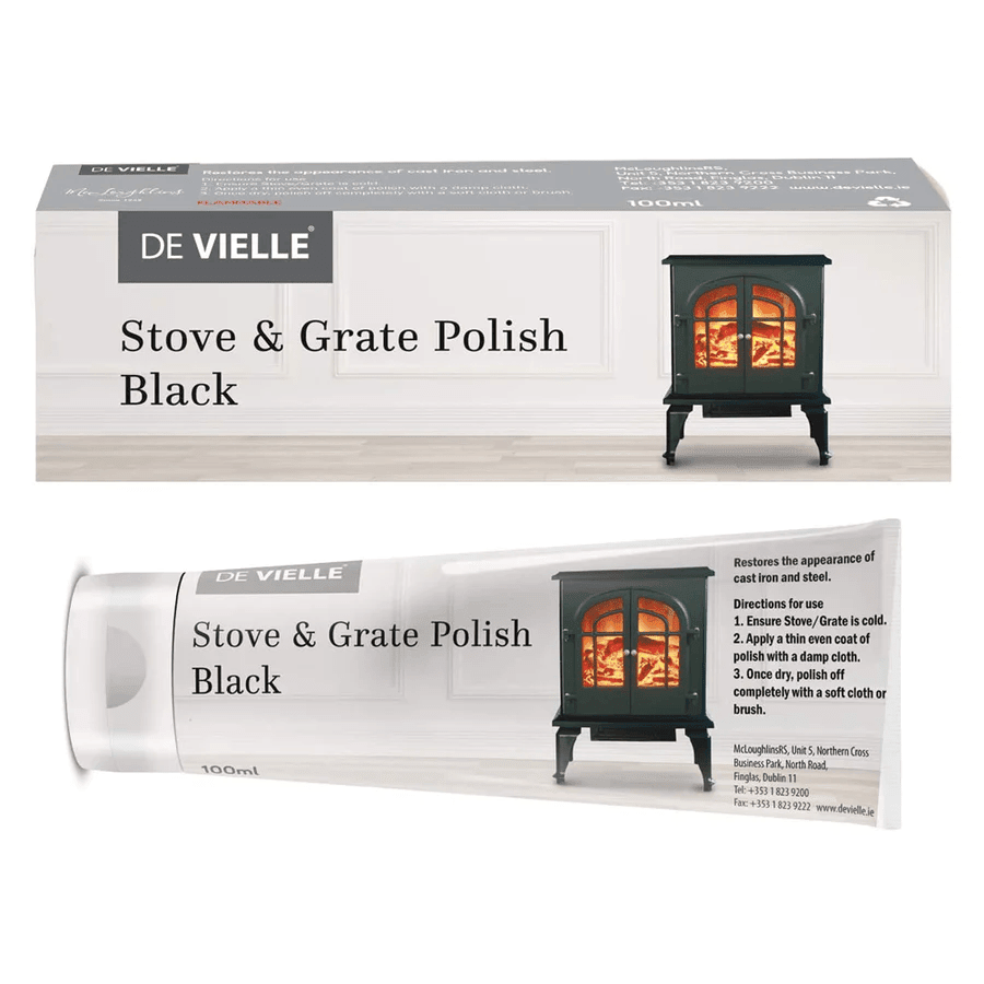 De Vielle Stove & Grate Polish – Black Matt Finish 100ml - CLEANING - LIQUID/POWDER CLEANER (1) - Beattys of Loughrea