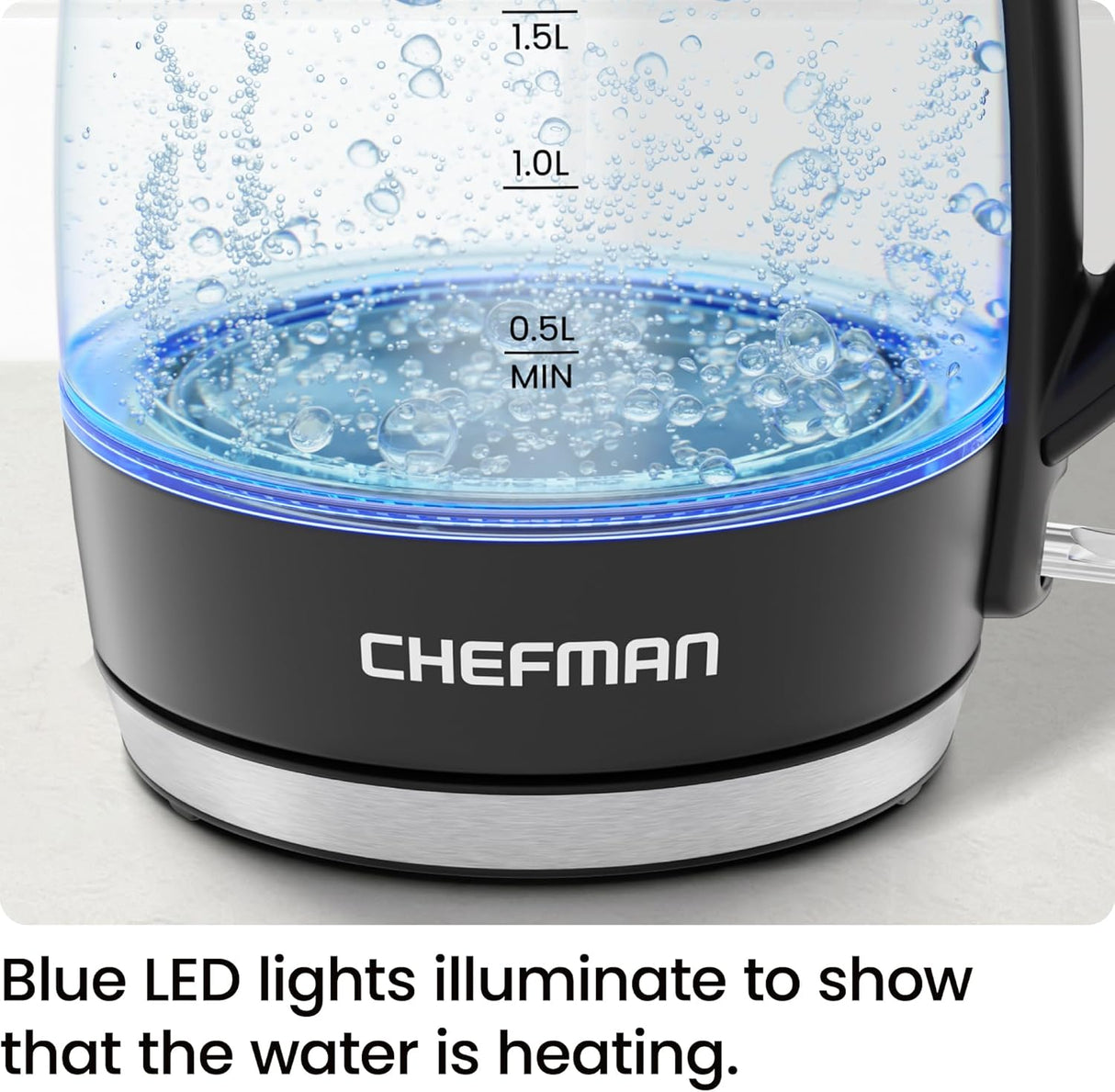Chefman Fast - Boil 1.8L Electric Glass Kettle | RJ11 - 18 - CTI - UK - KETTLES - Beattys of Loughrea