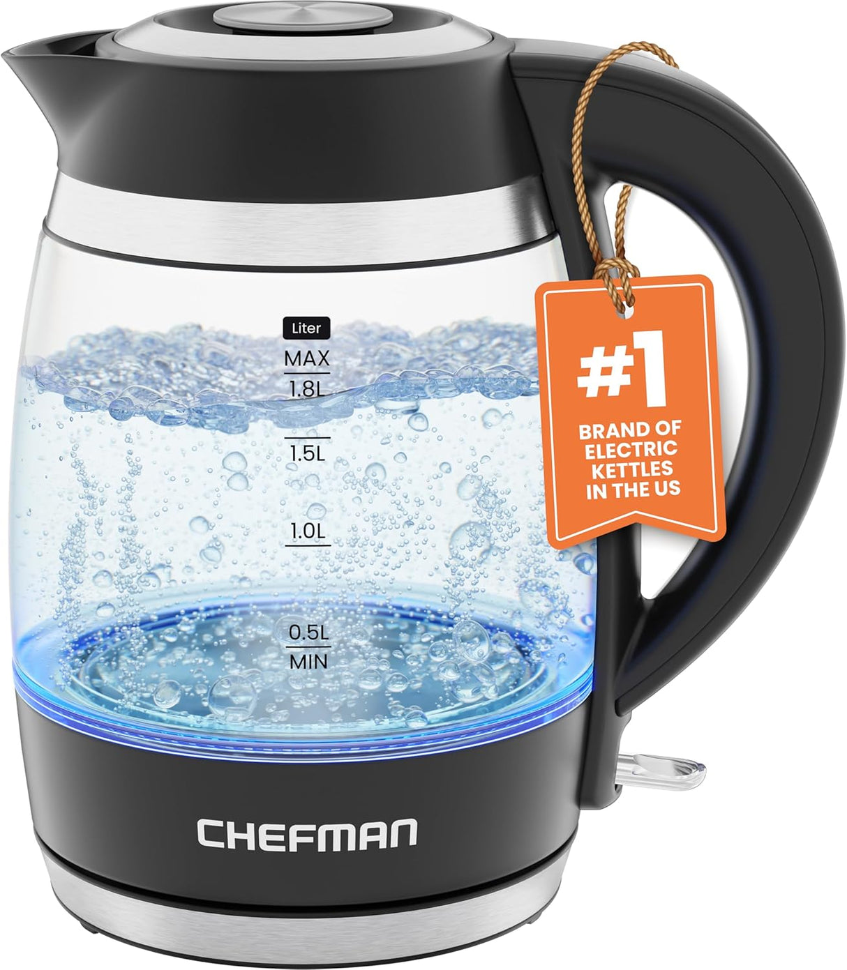 Chefman Fast - Boil 1.8L Electric Glass Kettle | RJ11 - 18 - CTI - UK - KETTLES - Beattys of Loughrea