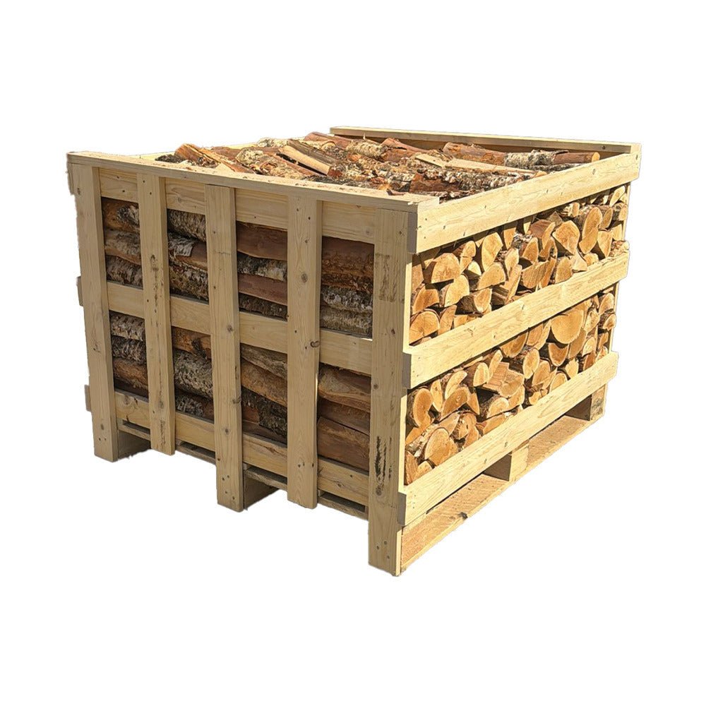 Hardwood Birch Crate .6M3 Zero Wood Kiln Dried - FIREWOOD - Beattys of Loughrea