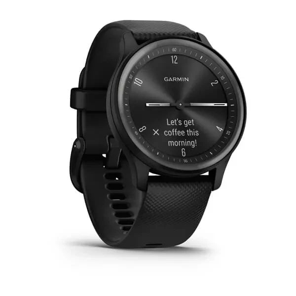 Garmin Vivomove Sport Fitness Tracker - Black Case and Silicone Band