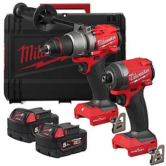 Milwaukee M18 ONEPP2A3 - 502X 18V FUEL ONE - KEY PowerPack Twinpack with 5.0Ah Batteries 4933493245 - DRILLS - Beattys of Loughrea