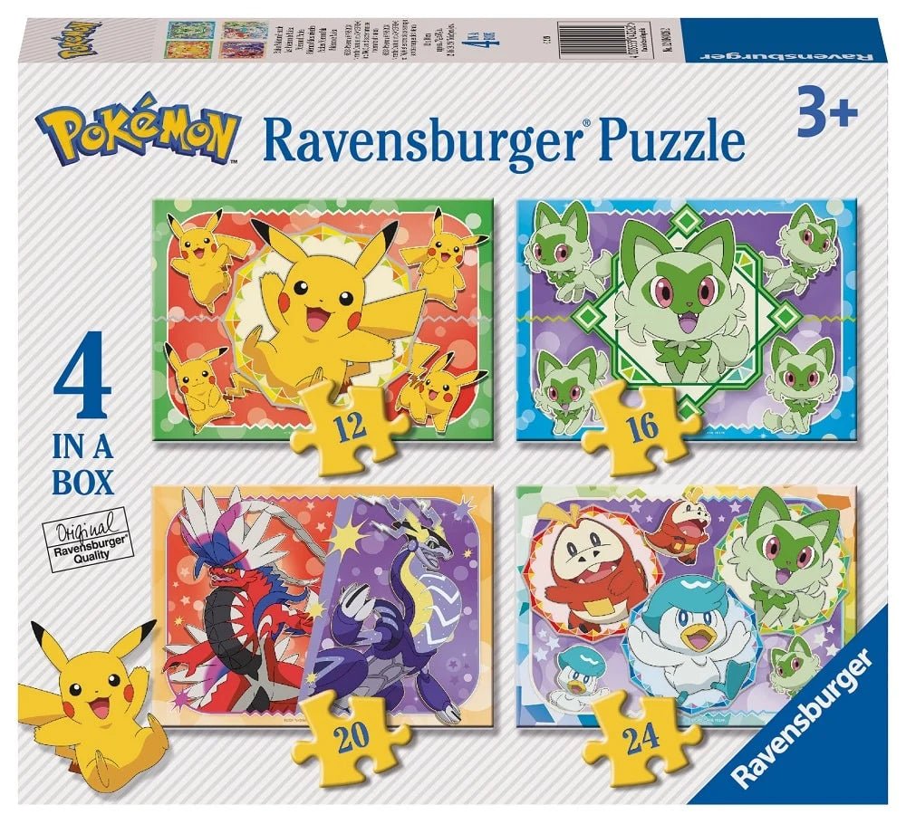 Ravensburger Pokémon 4-in-a-Box Jigsaw Puzzle | 12004026 - JIGSAWS - Beattys of Loughrea