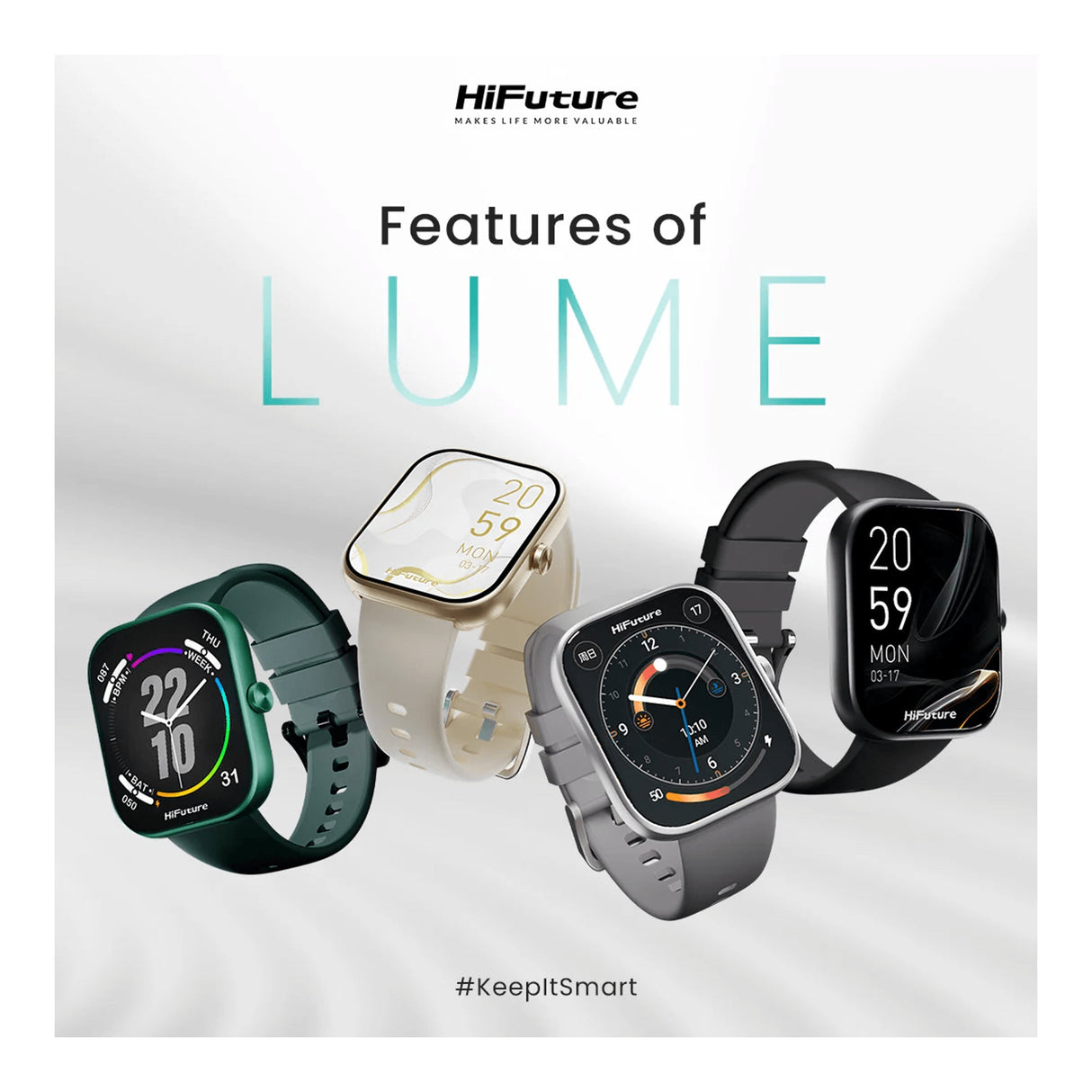 HiFuture Lume Smart Watch 1.85" Display | Gold - SMARTWATCH, FITBIT - Beattys of Loughrea