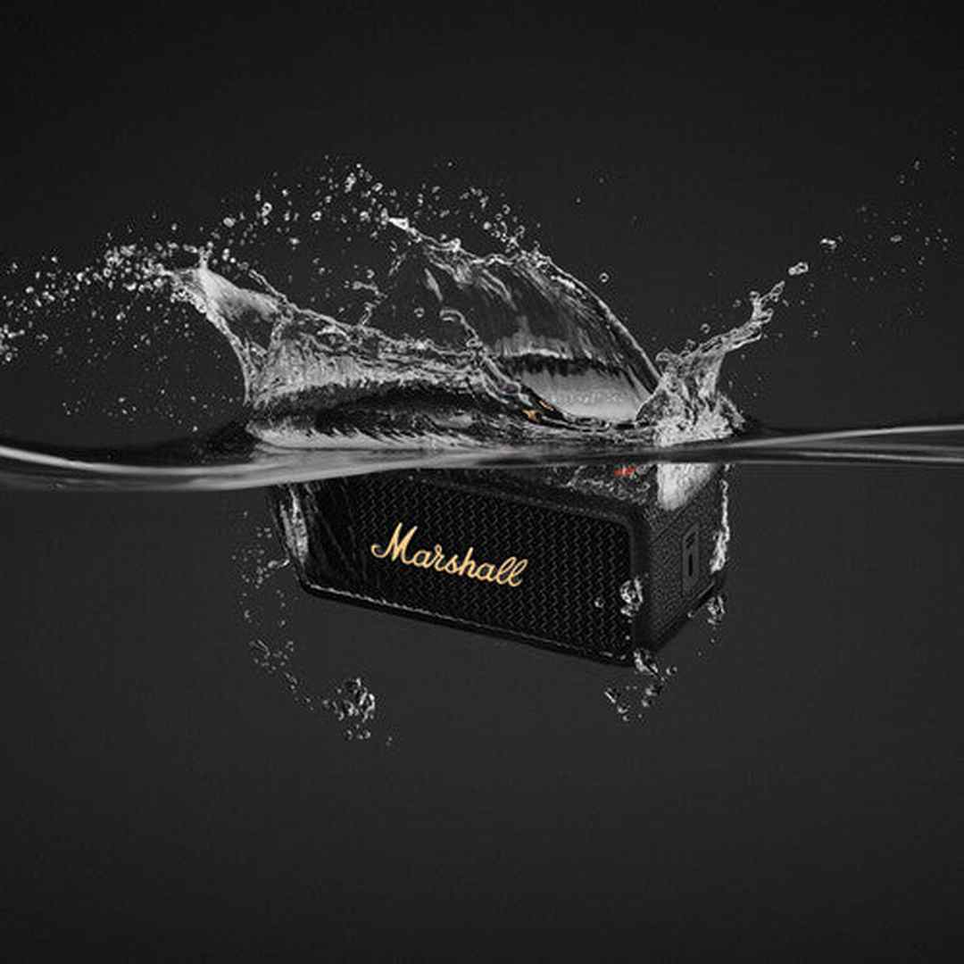 Marshall Emberton III Portable Waterproof Wireless Speaker (Black & Brass) | 1006884 - SPEAKERS HIFI MP3 PC - Beattys of Loughrea