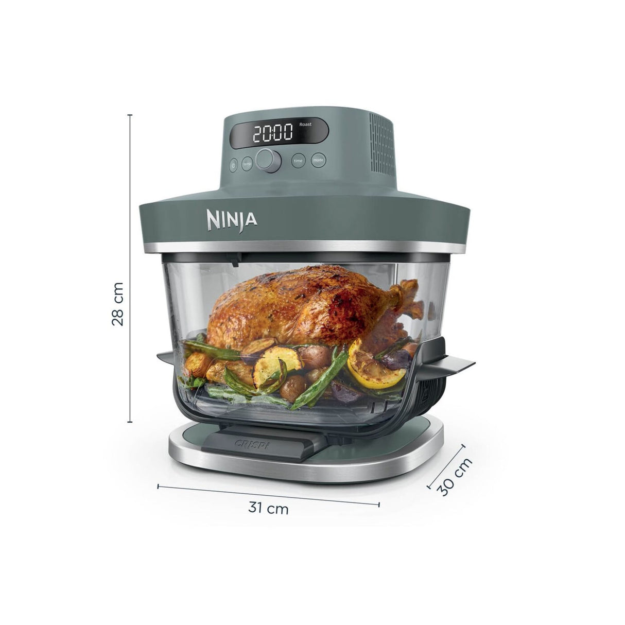 Ninja CRISPi PRO 7 - in - 1 XL Glass Air Fryer Ash Grey | AS101UKGY - AIR FRYER / DEEP FAT FRYERS - Beattys of Loughrea