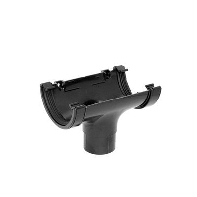 Gutter Black Round Running Outlet Drop 112Mm Ro1 - PVC GUTTER DOWNPIPE BLACK - Beattys of Loughrea