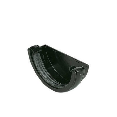 Gutter Black Round Stopend External Re1 - PVC GUTTER DOWNPIPE BLACK - Beattys of Loughrea