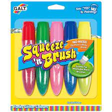 5 Glitter Colours Squeeze N Brush - Beattys of Loughrea | www.beattys.ie