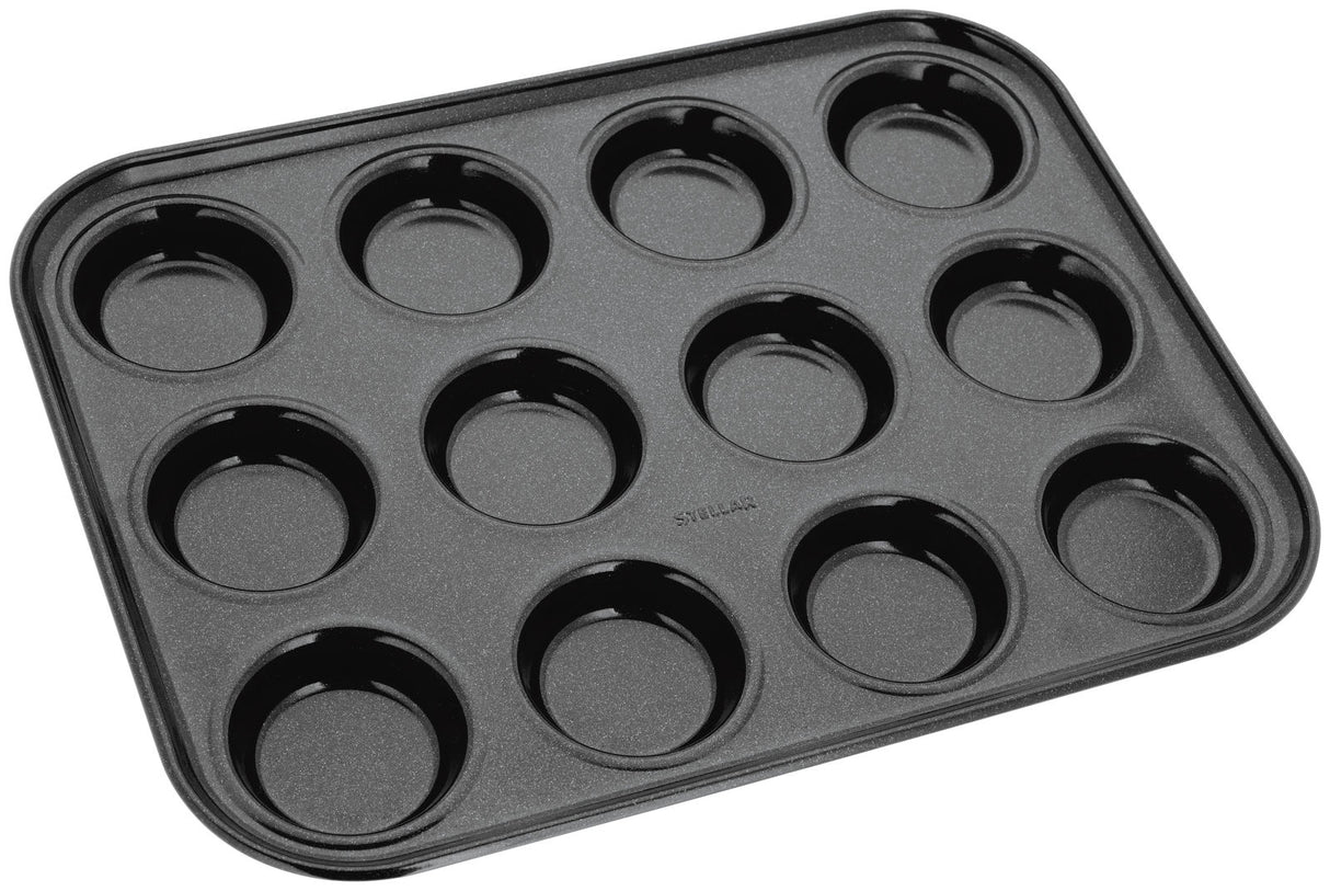 Stellar Bakeware, 12 Cup Bun Tin, Non-Stick Dishwasher safe. - BAKEWARE - Beattys of Loughrea