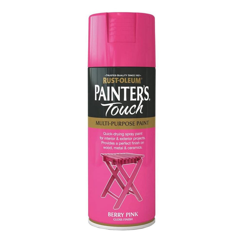Rustoleum Painters Touch Multi-Purpose Spray Paint 400ml - Berry Pink - METAL PAINTS - Beattys of Loughrea